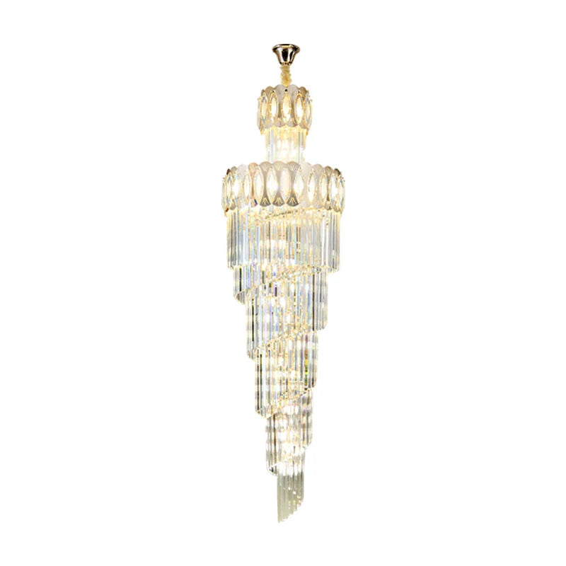 Afralia™ Villa Stair Chandelier: Luxury Post-modern Pendant Light for Hotel Lobby