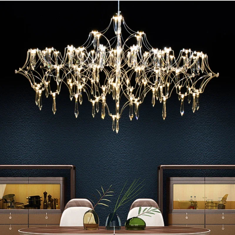 Afralia™ Crystal Chandelier: Luxury Modern Starry Ceiling Light for Living Room, Bedroom, Restaurant