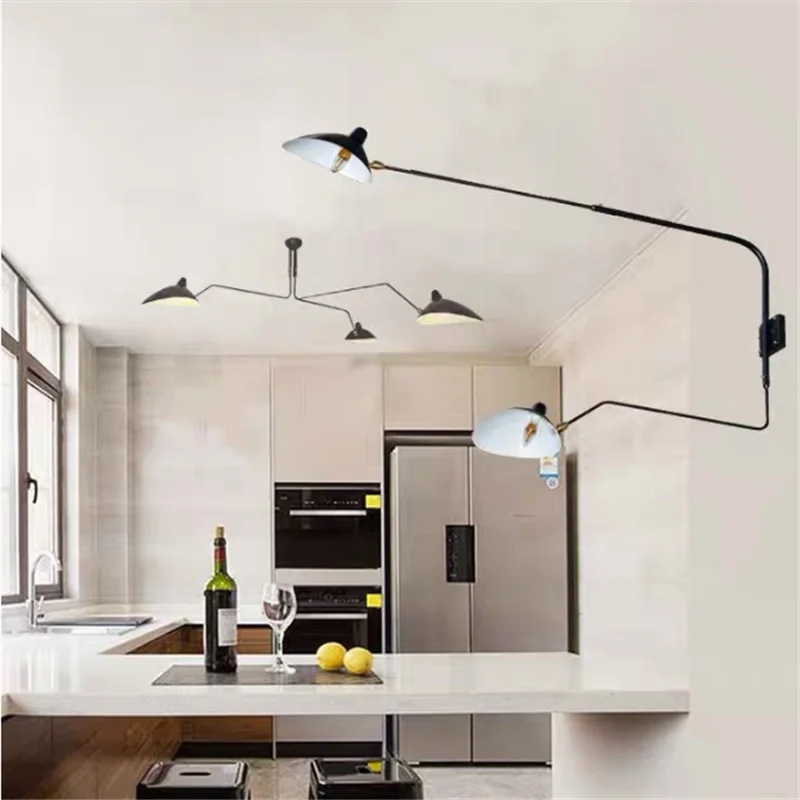 Afralia™ Dawn Spider Serge Mouille LED Wall Lamp with Adjustable Swing Arm