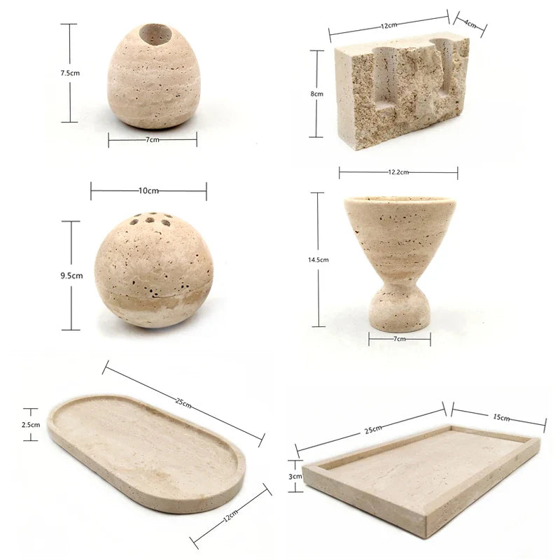 Afralia™ Marble Candlesticks Incense Burner Natural Stone Home Decoration