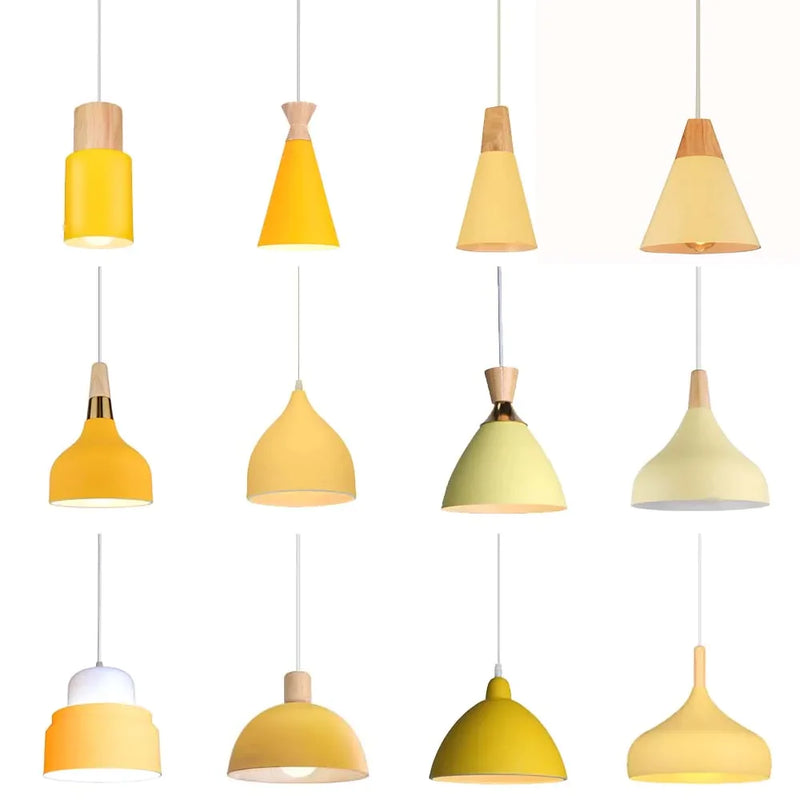 Afralia™ Nordic Yellow Pendant Light for Home and Restaurant Hanging Decor