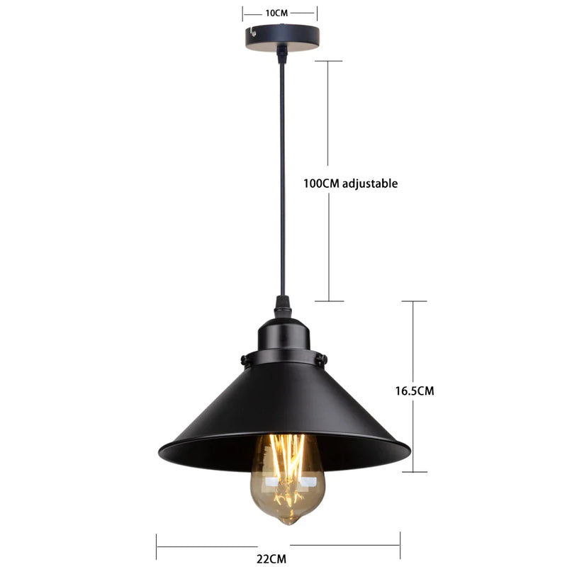 Afralia™ Industrial Black Pendant Light Dimmable Kitchen Ceiling Fixture