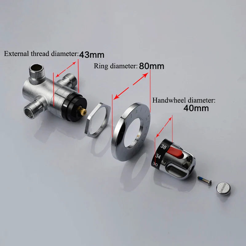 Afralia™ Thermostatic Brass Kitchen & Bathroom Mixing Valve Faucet for Cold and Hot Water