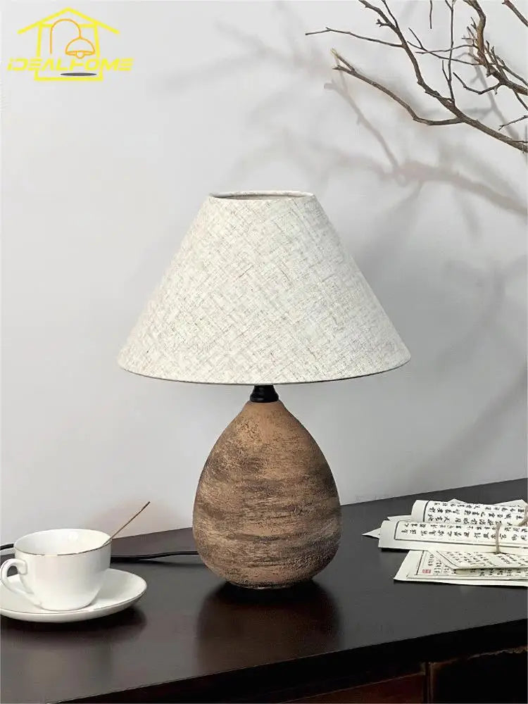 Afralia™ Ceramic Jar LED Table Lamp for Zen Art Decor in Living Room