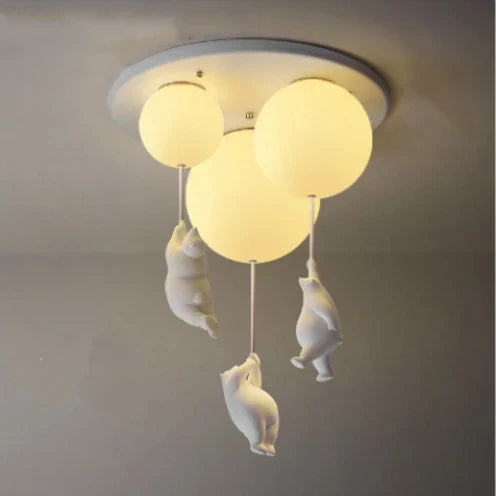 Afralia™ Bear Resin Pendant Light for Children's Room & Kindergarten