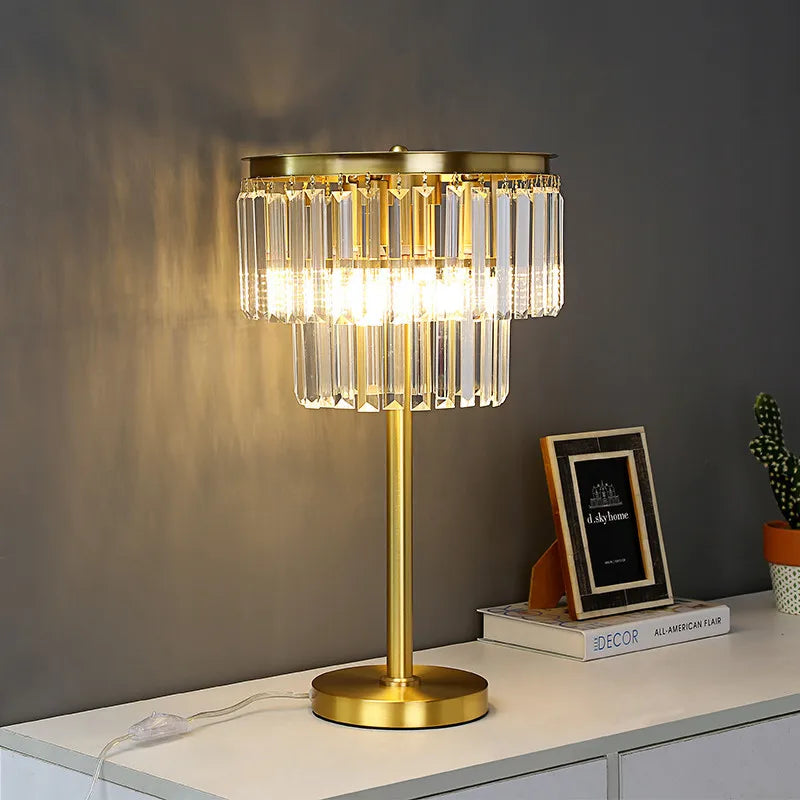 Afralia™ Crystal Brass Floor Lamp: Modern Nordic Style LED Standing Light