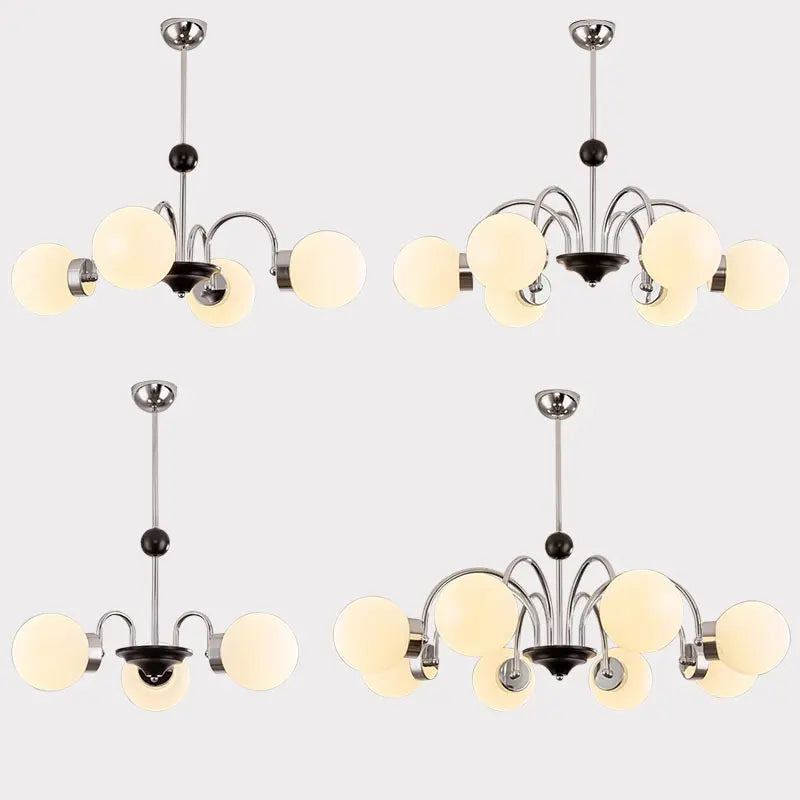 Afralia™ Nordic Chrome Glass Ball Led Chandelier for Modern Home Decor
