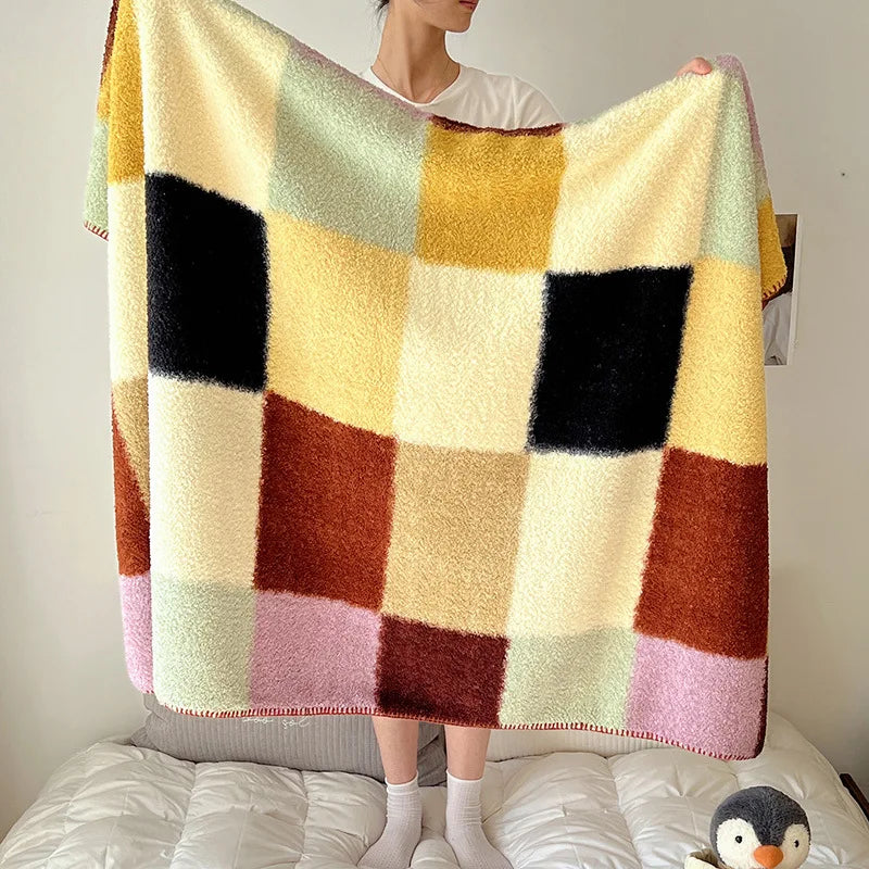 Afralia™ Boho Printed Blanket: Cozy, Multi-Functional, Half-Flannel Shawl, Single/Double Bedspread