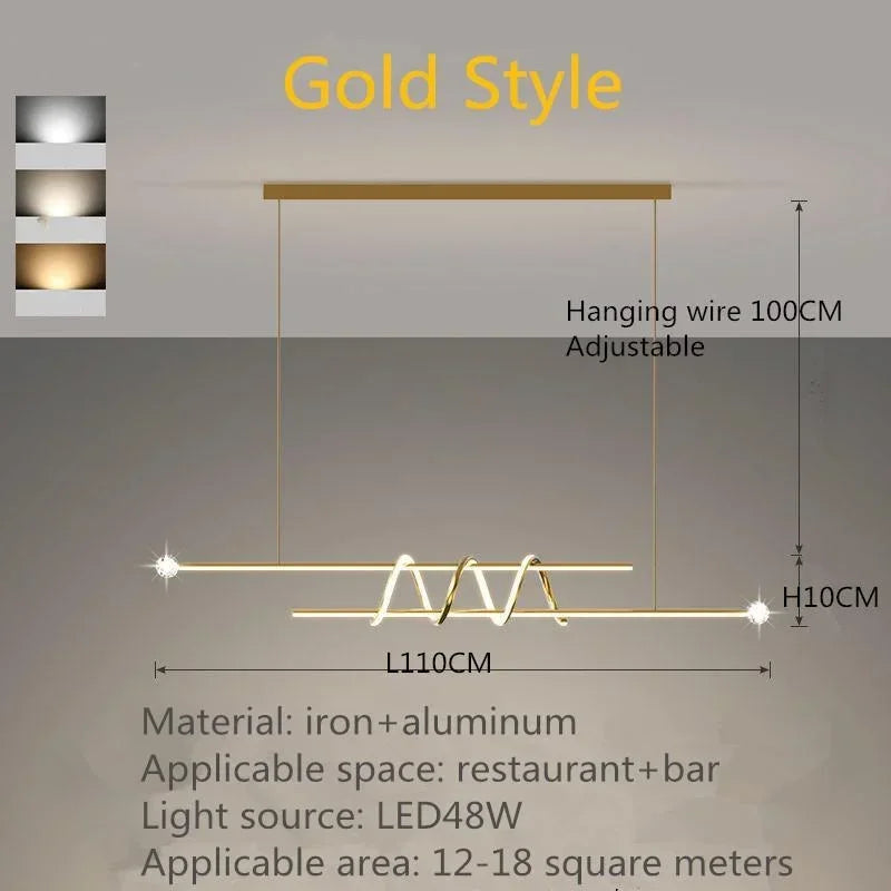 Afralia™ Modern LED Chandelier for Dining Table, Luxe Bar Decor, Simple Atmosphere Lamp