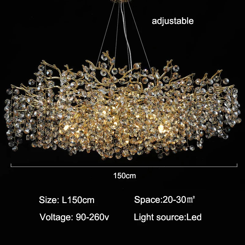 Afralia™ Luxury Crystal Chandelier for Villa Dining Room Living Room Bedroom
