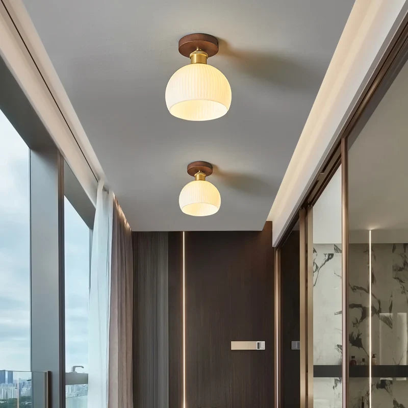 Afralia™ LED Ceiling Light Modern Style Indoor Lighting Aluminum Glass Nordic Lamp