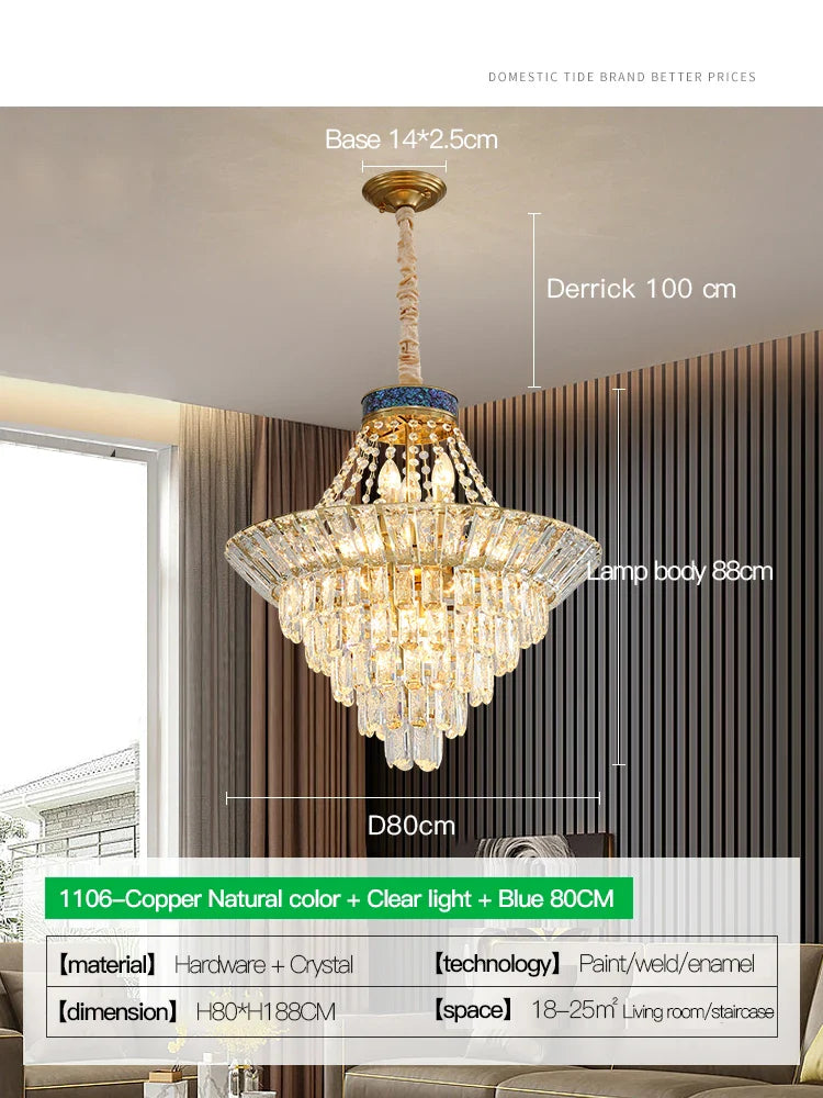Afralia™ Crystal Chandelier: Luxury Living Room Lighting in Modern European Style for Villa