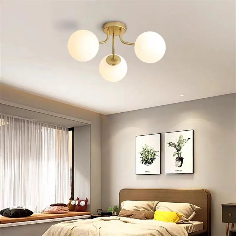 Afralia™ Bubble Glass LED Ceiling Light for Living Room Bedroom Kitchen Dining