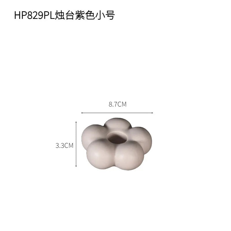 Afralia™ Ceramic Flower Candle Holder Candelabrum for Home Decor & Storage