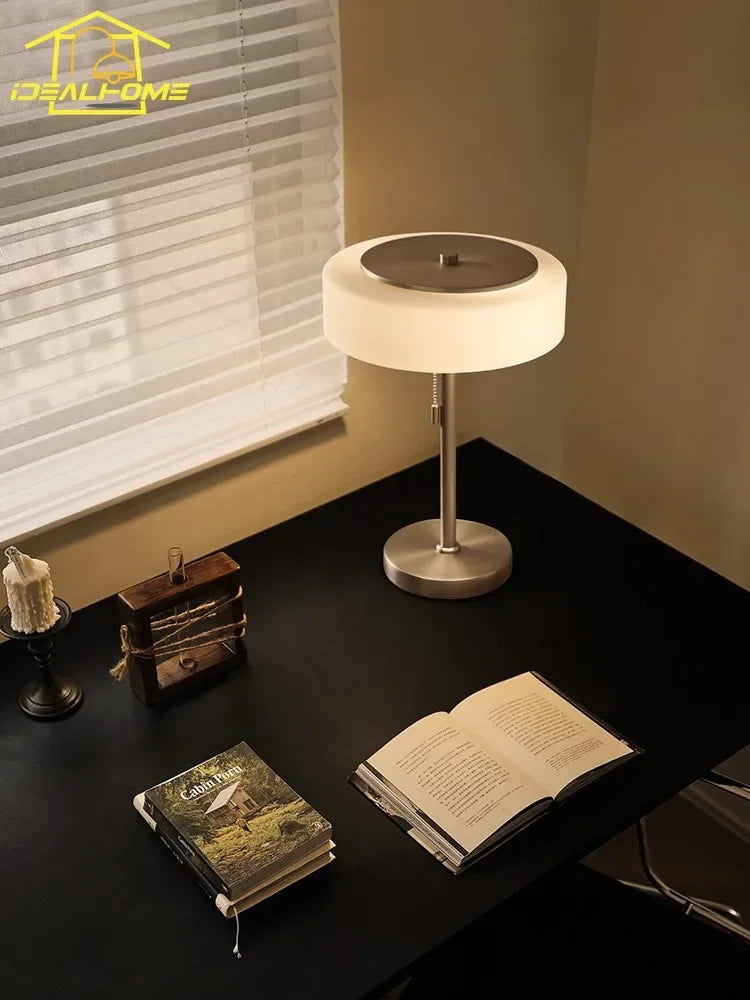 Afralia™ Cream Glass Table Lamp LED E14, Modern Design Luxury Vintage Style