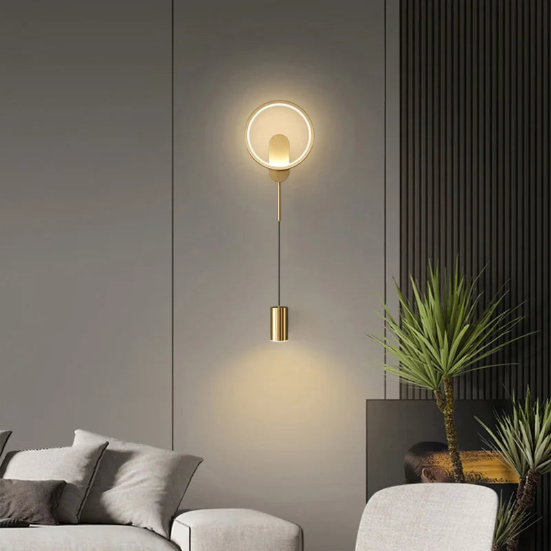 Afralia™ Gold LED Wall Light 24W Modern Nordic Wall Lamp for Home Decor