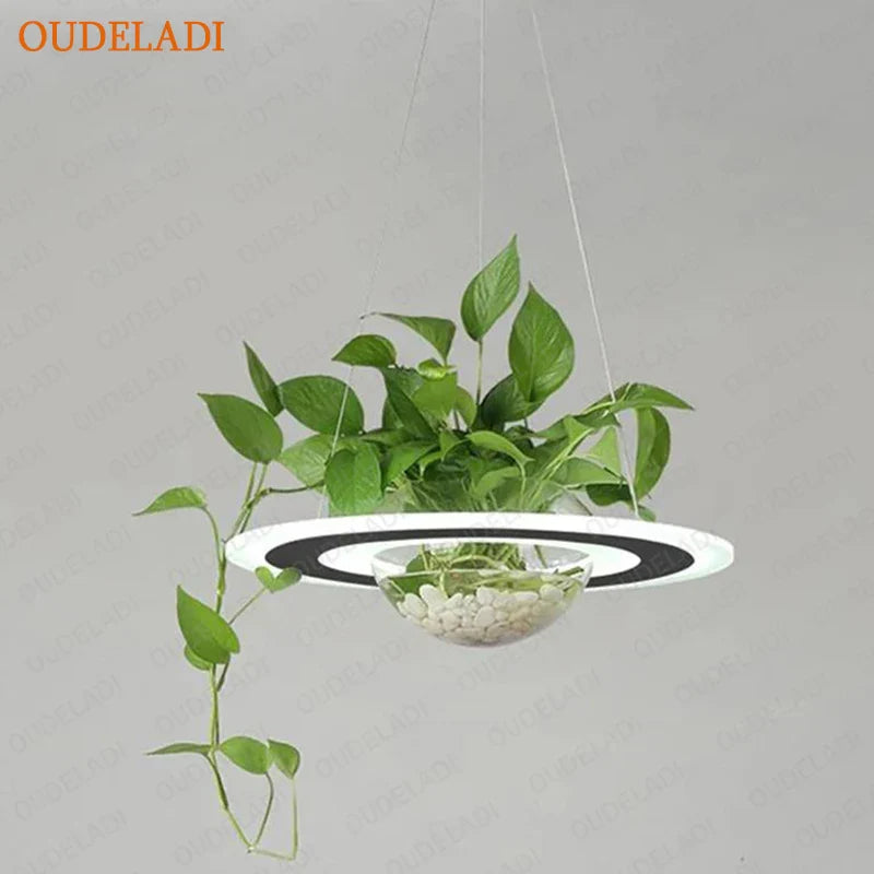 Nordic LED Plant Pendant Lamp by Afralia™ for Bedroom Dining Indoor Lighting