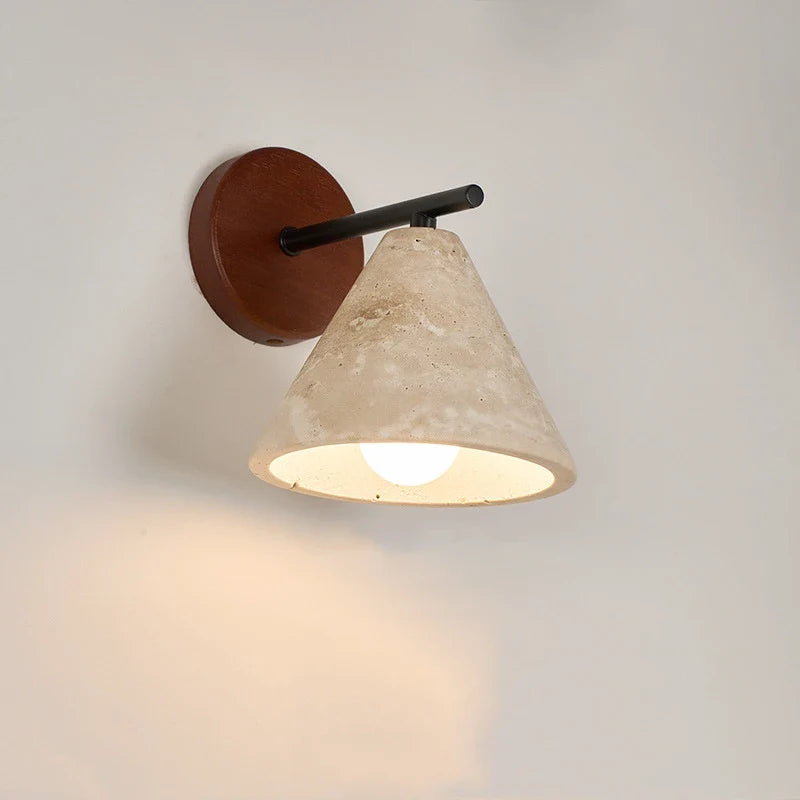 Afralia™ Travertine Wall Lamp Stone Sconce with E27 Bulb