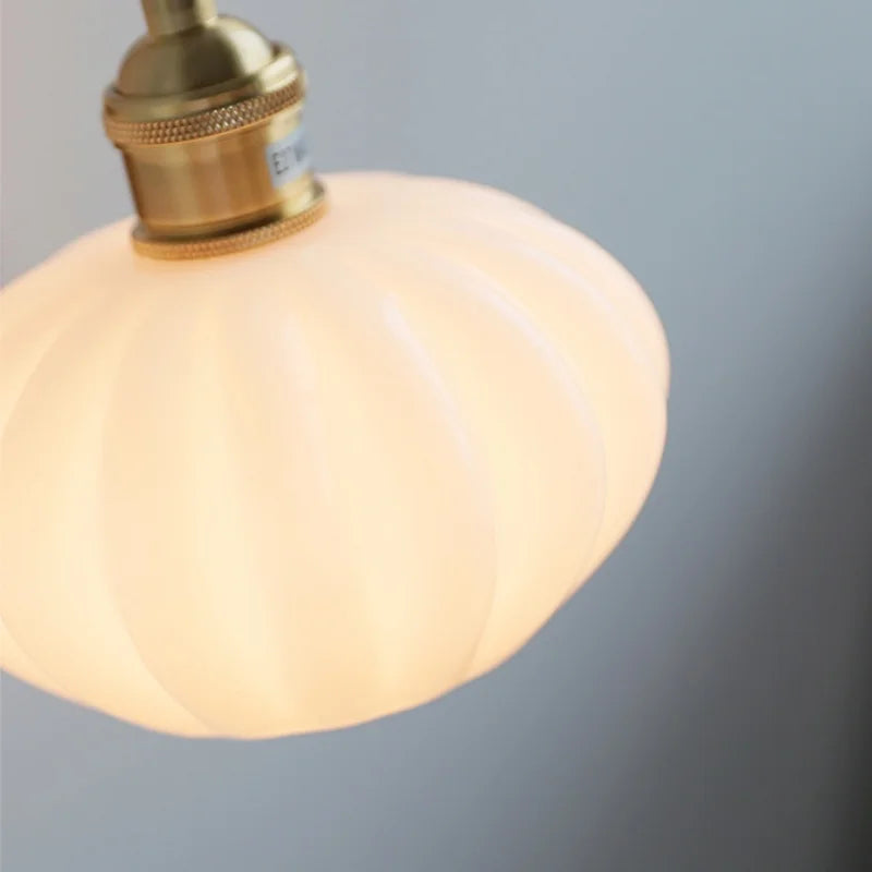 Afralia™ White Glass LED Wall Sconce, Nordic Modern Rotate Bedside Lamp for Living Room