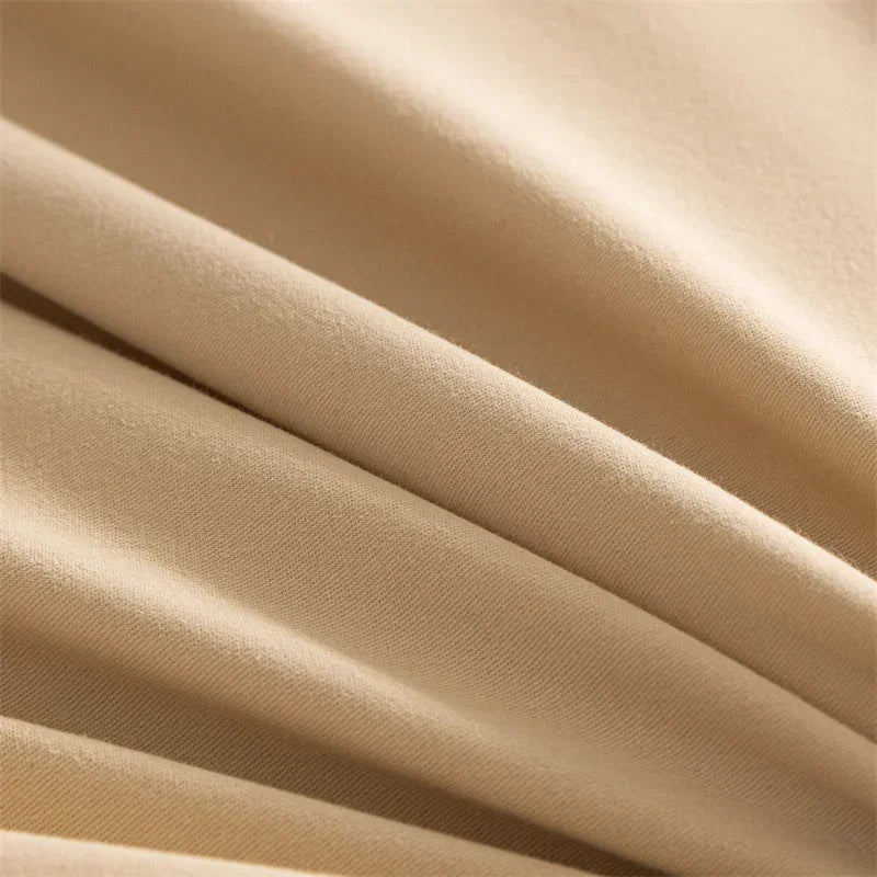 Afralia™ Solid Color 100% Cotton Bedding Set for Queen/King Size Beds