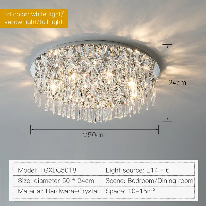 Afralia™ Crystal Light: Modern Luxury Living Room Bedroom Dining Room Ceiling Light