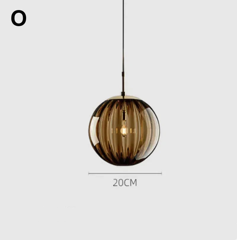 Afralia™ Water Grain Glass Ball Pendant Light: Modern Nordic Fixture for Restaurant, Kitchen, Bedroom