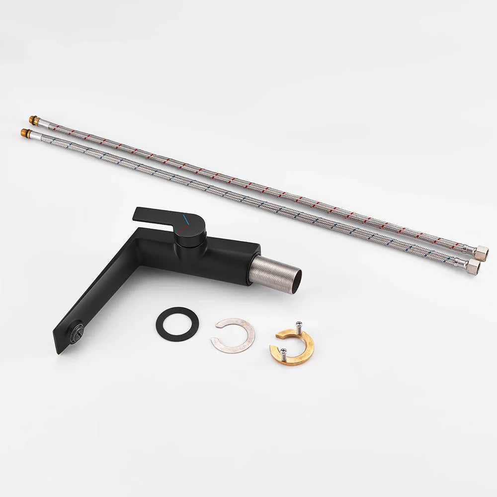 Afralia™ Gold Basin Faucet Single Handle Bathroom Sink Mixer Tap Brushed Gold