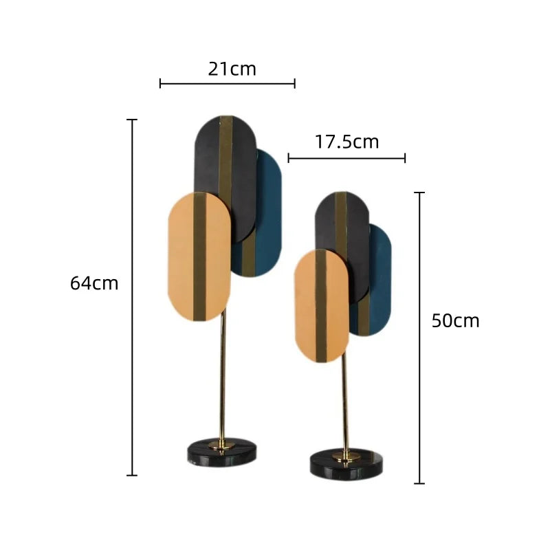 Afralia™ Geometric Ellipse Metal Sculpture - Colorful Home Decor Figurine