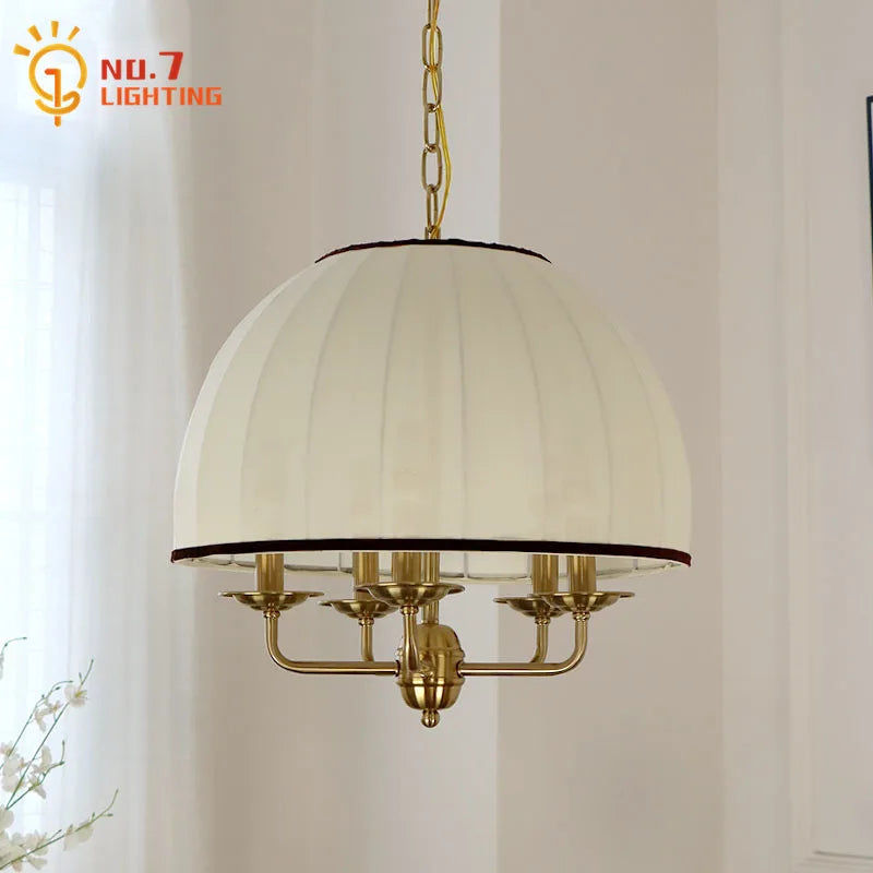 Afralia™ Cream Neoclassical Pendant Light LED E27 Vintage Nordic Hanging Lamp