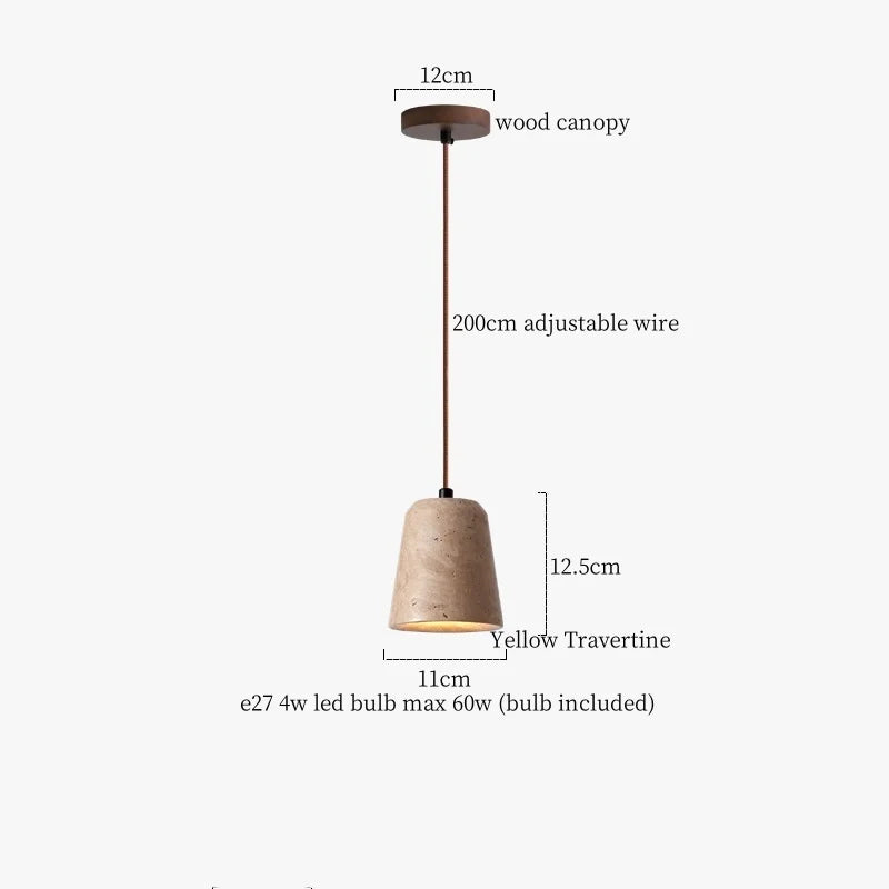 Afralia™ Yellow Travertine LED Pendant Lamp for Nordic Modern Living Room Bedroom Kitchen Decor
