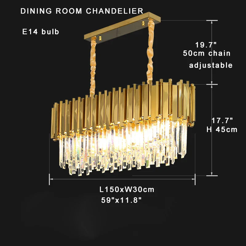 Afralia™ Gold K9 Crystal Ceiling Chandelier, Dimmable Luxury Living Room Bedroom Lighting
