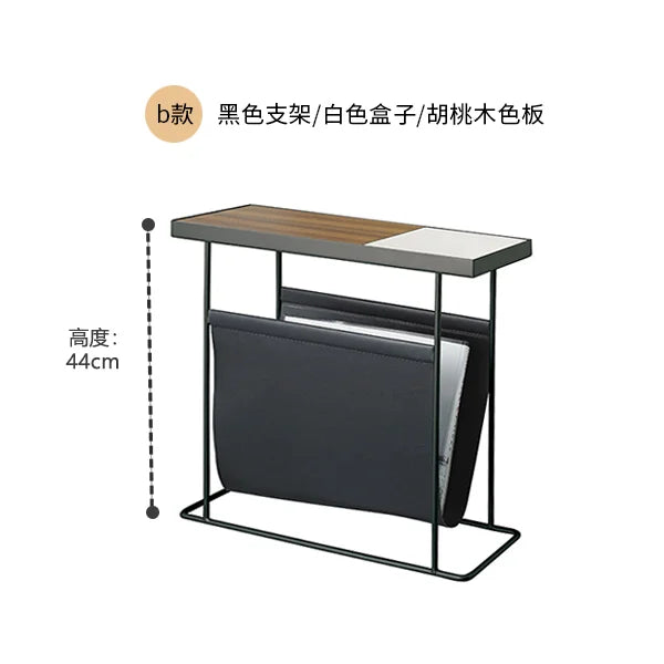 Afralia™ Nordic Side Table - Minimalist Living Room Accent Desk with Magazine Storage Shelf