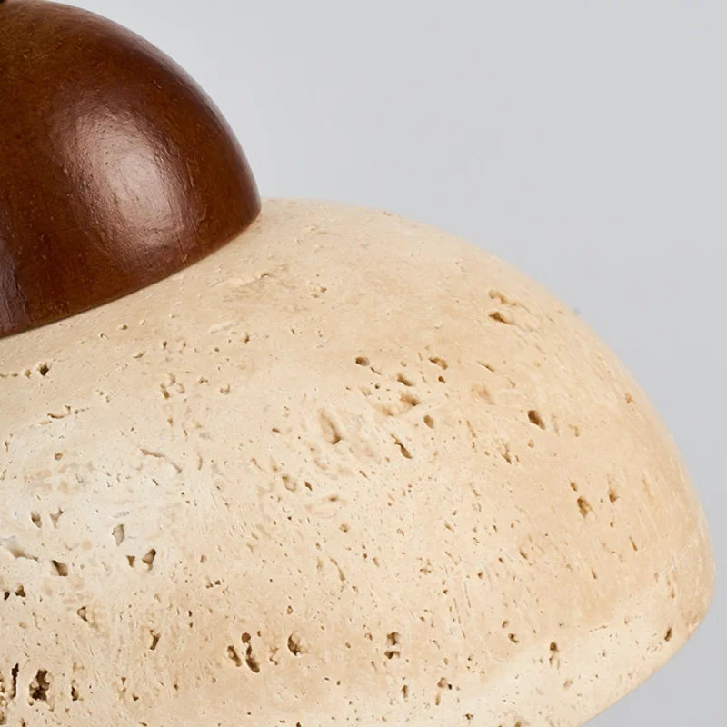 Afralia™ Yellow Travertine LED Pendant Lamp with White Glass Canopy