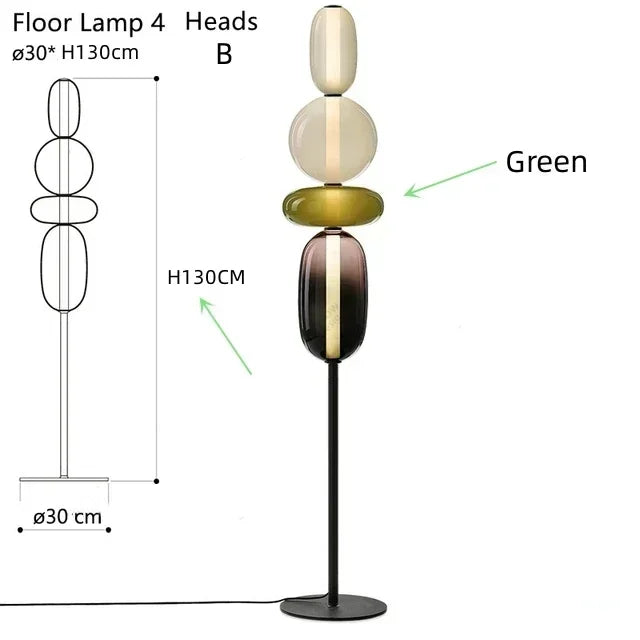 Afralia™ Glass Floor Lamp LED Table Light - Italian Design High Quality