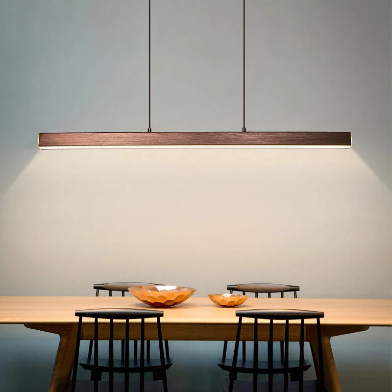 Afralia™ Modern Black Linear Pendant Light for Home Dining Room Decor