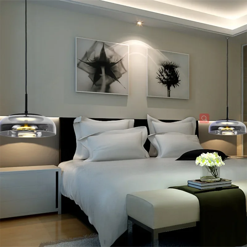 Afralia™ Nordic Glass Pendant Chandelier for Bedroom, Bar, and Restaurant