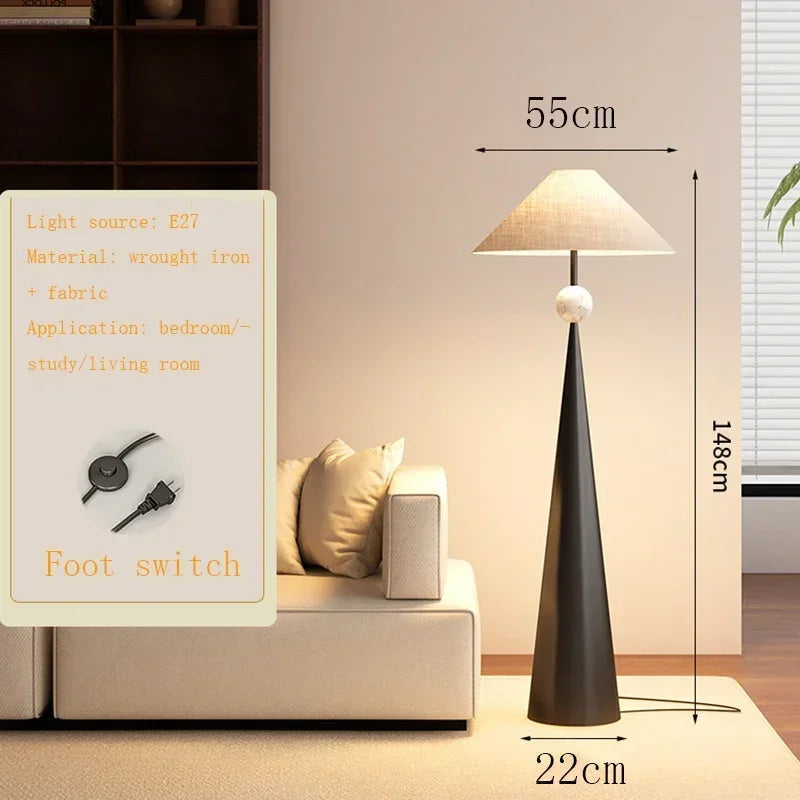 Afralia™ Wabi-sabi Minimalist Floor Lamp Cloth Cover Stand Light