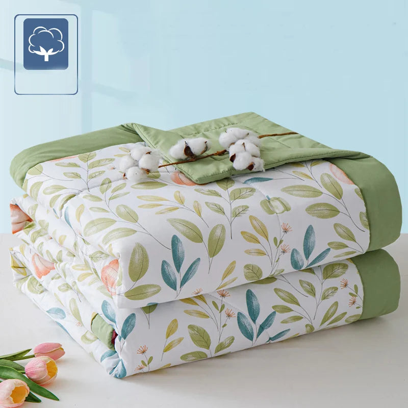 Afralia™ Lightweight Summer Quilt: Soft Skin-Friendly Comforter with Cotton Fill