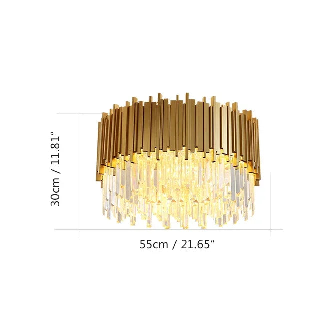 Afralia™ Gold Black Crystal Chandeliers LED Ceiling Light for Luxe Living & Hospitality