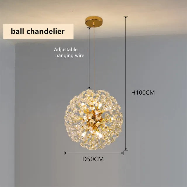 Afralia™ Modern K9 Crystal LED Chandelier for Living Room, Dining Room, and Bedroom