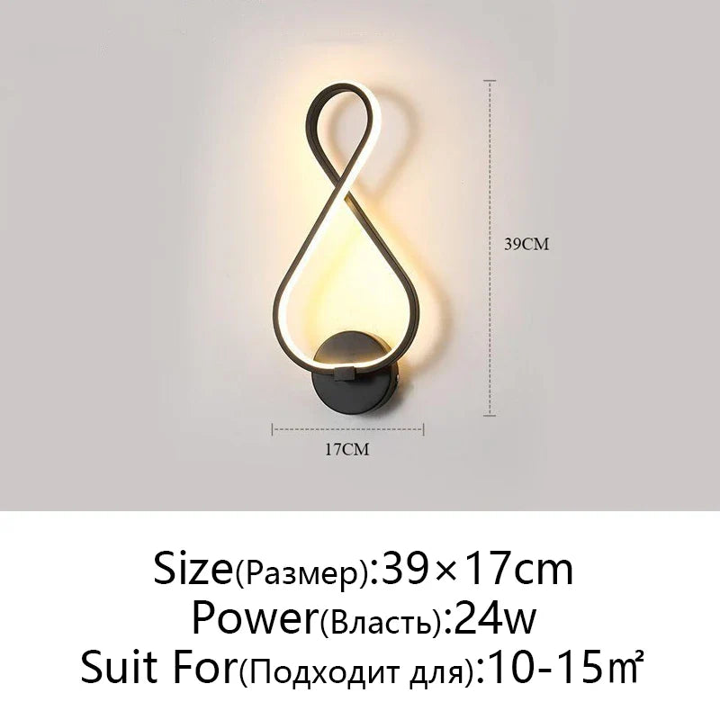 Afralia™ LED Wall Lamps Modern Minimalist Bedroom Living Room Lighting Black White