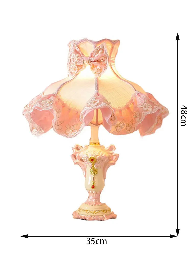Afralia™ Pink Nordic Resin Table Lamp LED E27 Art Decor for Girls Bedroom