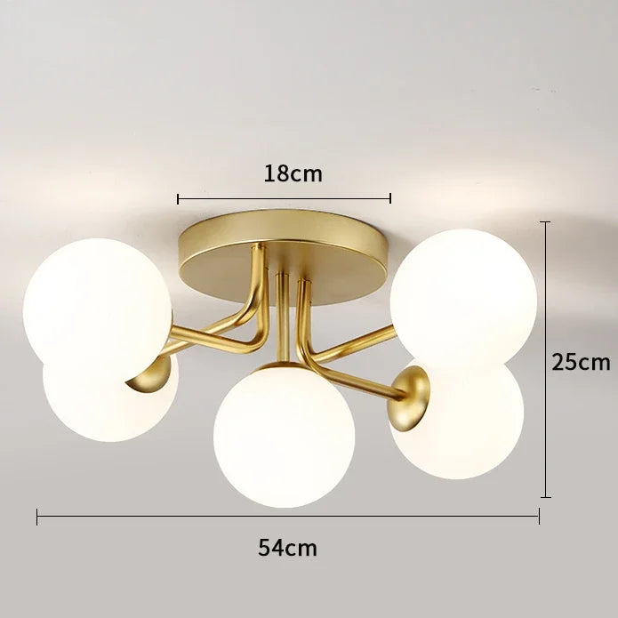 Afralia™ Gold Glass Ceiling Lamp. Modern Round Corrugated Design for Bedroom, Living Room, Cloakroom.