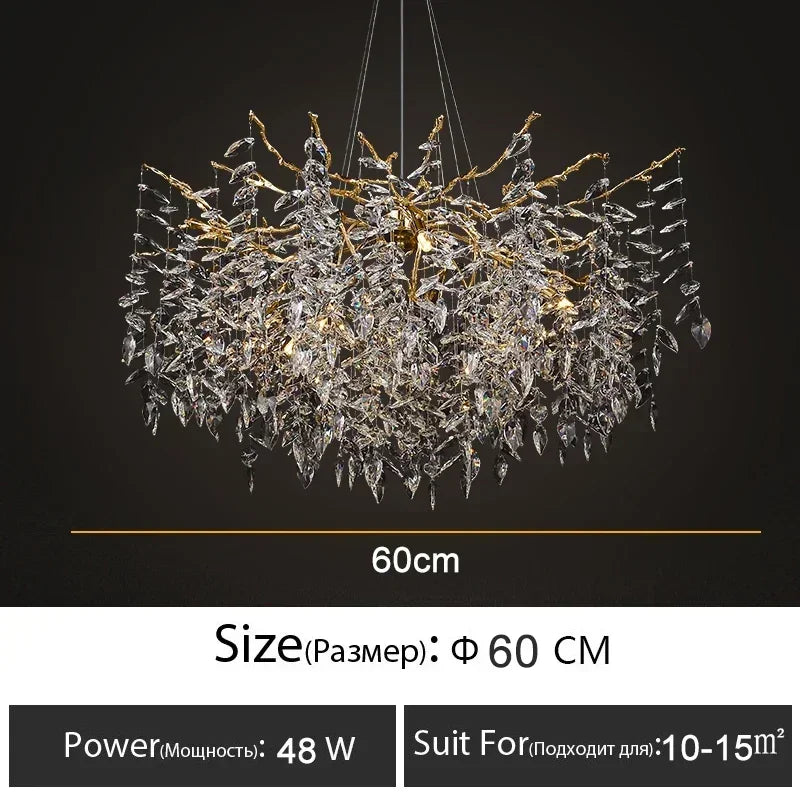 Afralia™ Branch Crystal Chandelier: Luxury LED Ceiling Light for Living Room & Dining Room