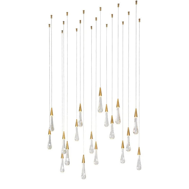 Afralia™ Luxury Crystal Chandelier LED Lights for Villa Duplex, Modern Rotating Stair Hanging Lamp