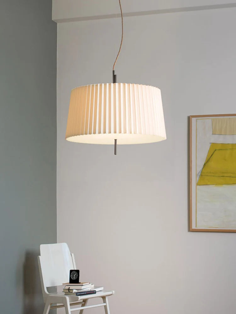 Afralia™ White Fabric Nordic Pendant Light for Modern Spaces