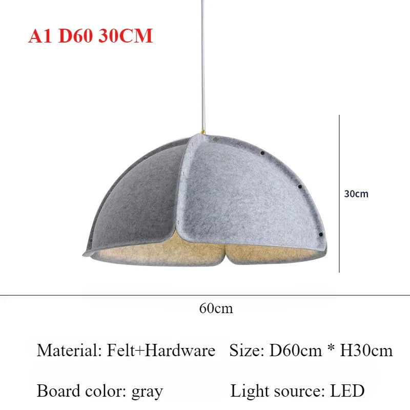 Afralia™ Nordic Felt Pendant Lamp LED Colorful Designer for Living Room Kitchen Island Dining Light