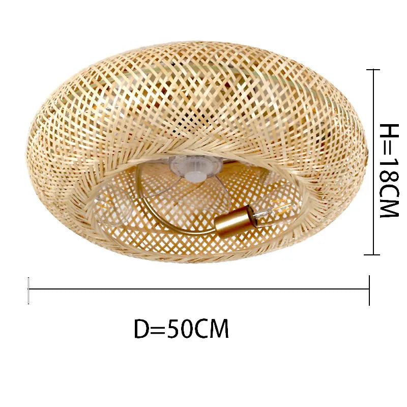 Afralia™ Bamboo Ceiling Fan with Lights Remote Control 50cm Retractable Silent Blades