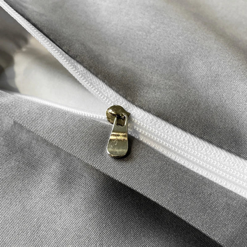 Afralia™ Black Grey Marble Ice Silk Duvet Cover Set - Luxury Cooling Comfort, Nordic Style