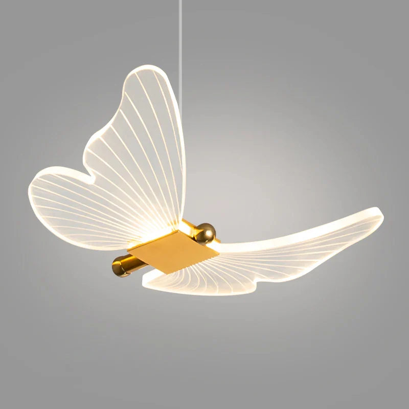 Afralia™ Golden Butterfly LED Chandelier: Modern Nordic Stylish Interior Lighting for Living Room, Bedroom & Kitchen.